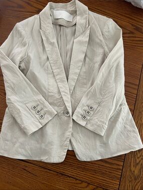 Moussy Light Cream Single-Button Women's Blazer Size 1/1